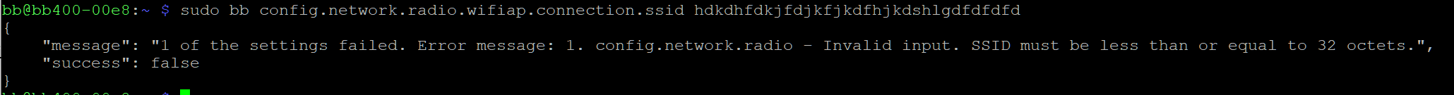 Failed SSID Config